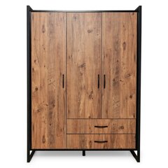 Шкаф Kalune Design Wardrobe 570, 135 см, светло-коричневый/черный цена и информация | Шкафы | 220.lv