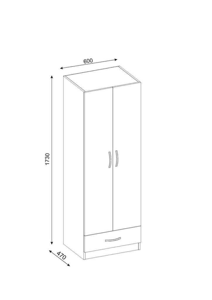 Skapis Kalune Design Wardrobe 731, 60 cm, balts цена и информация | Skapji | 220.lv