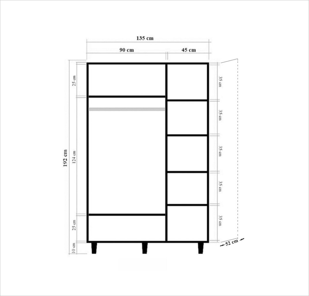 Skapis Kalune Design Wardrobe 863 (VI), 135 cm, ozola krāsas/zils цена и информация | Skapji | 220.lv