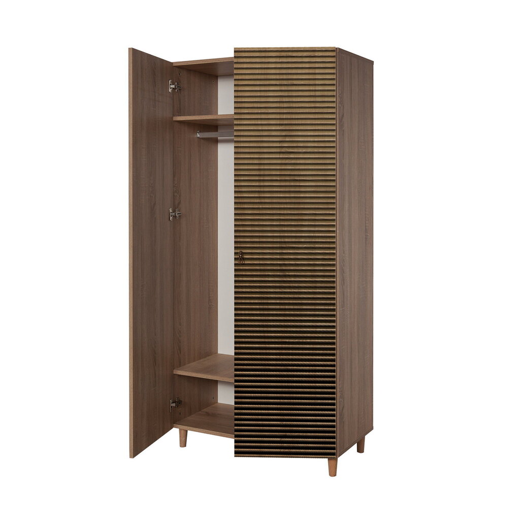 Skapis Kalune Design Wardrobe 869 (IV), 90 cm, ozola krāsas/dzeltens cena un informācija | Skapji | 220.lv