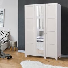 Skapis Kalune Design Wardrobe 869 (III) ar spoguli, 120 cm, balts cena un informācija | Skapji | 220.lv