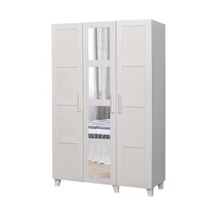 Шкаф Kalune Design Wardrobe 869 (III) с зеркалом, 120 см, белый цена и информация | Шкафы | 220.lv