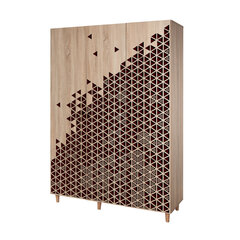 Шкаф Kalune Design Wardrobe 863 (IV), 135 см, дуб/красный цена и информация | Шкафы | 220.lv