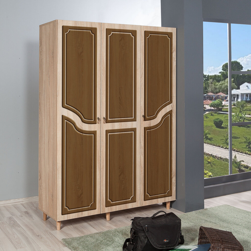 Skapis Kalune Design Wardrobe 863 (VI), 135 cm, ozola krāsas/tumši brūns цена и информация | Skapji | 220.lv