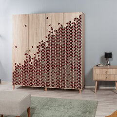 Skapis Kalune Design Wardrobe 863 (II), 180 cm, ozola krāsas/sarkanas krāsas цена и информация | Шкафы | 220.lv