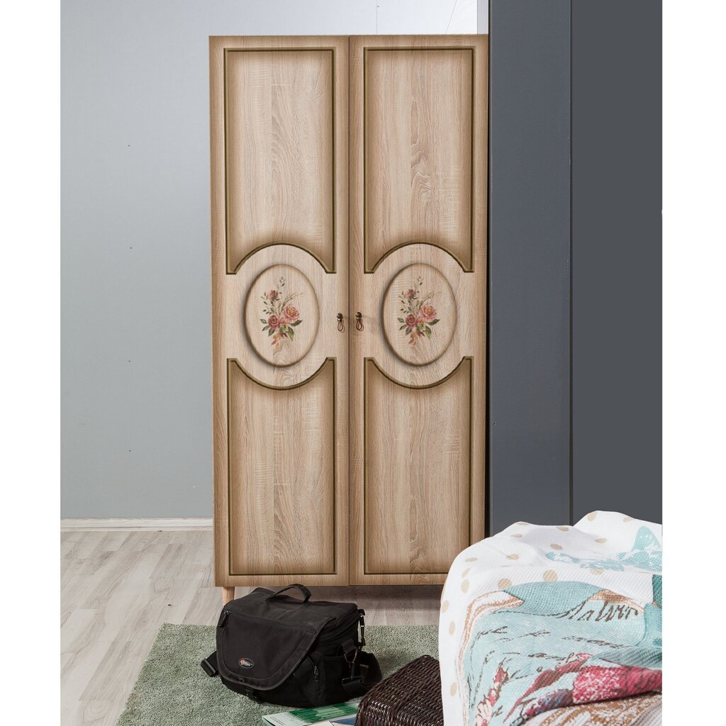 Skapis Kalune Design Wardrobe 863 (I), 90 cm, ozola krāsas/tumši brūns cena un informācija | Skapji | 220.lv