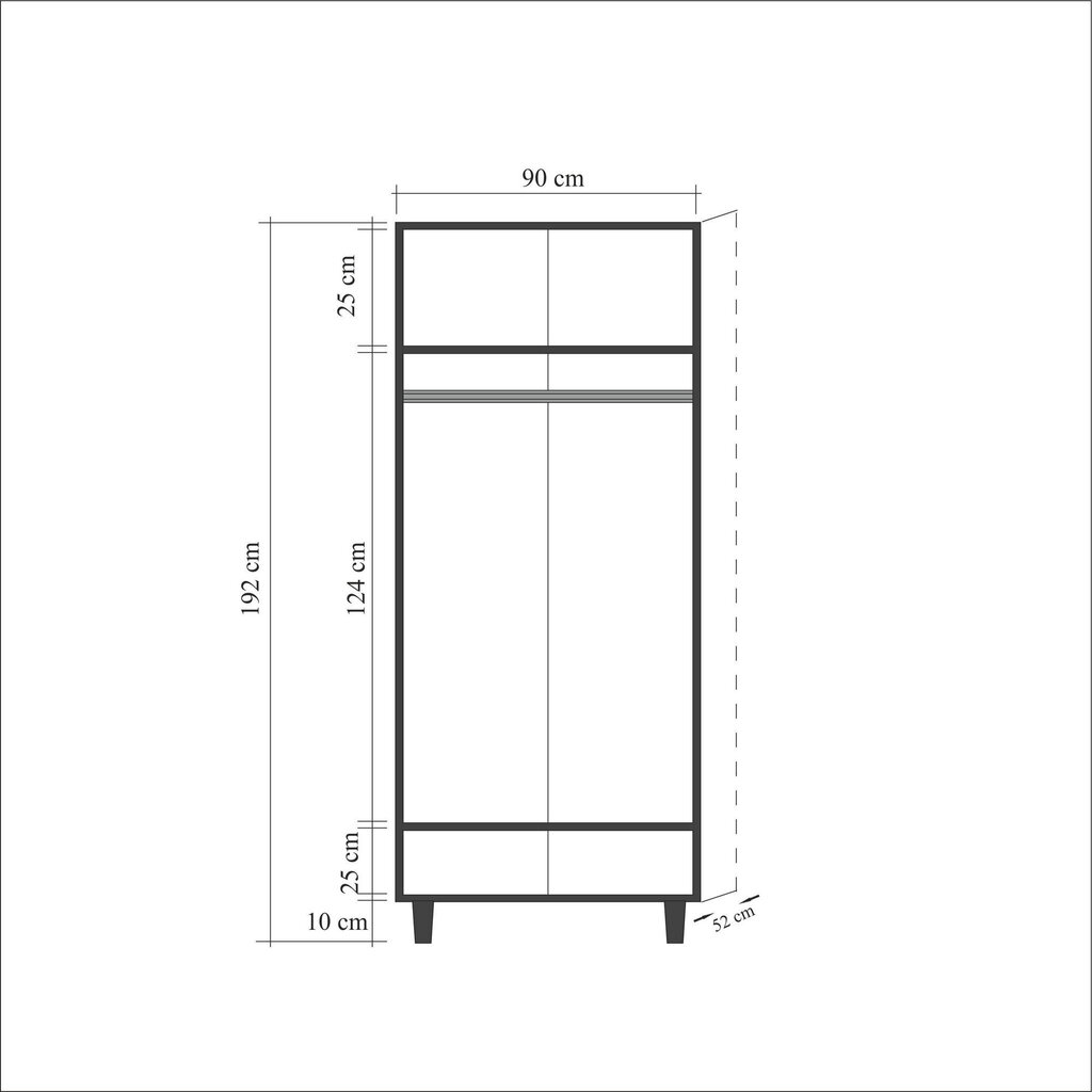 Skapis Kalune Design Wardrobe 863 (I), 90 cm, ozola krāsas/tumši brūns cena un informācija | Skapji | 220.lv