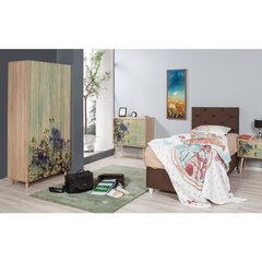 Шкаф Kalune Design Wardrobe 863 (I), 90 см, дуб/зеленый цена и информация | Шкафы | 220.lv