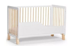 Bērnu gultiņa Kinderkraft Lunky 60x120cm ar matraci, balta cena un informācija | Zīdaiņu gultas | 220.lv