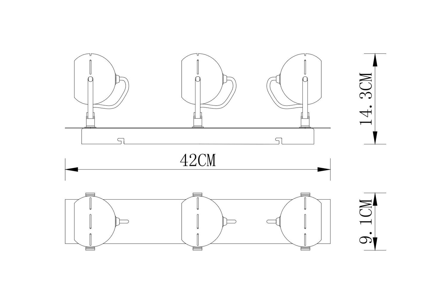 Sienas lampa G.LUX GM-684/3A цена и информация | Sienas lampas | 220.lv