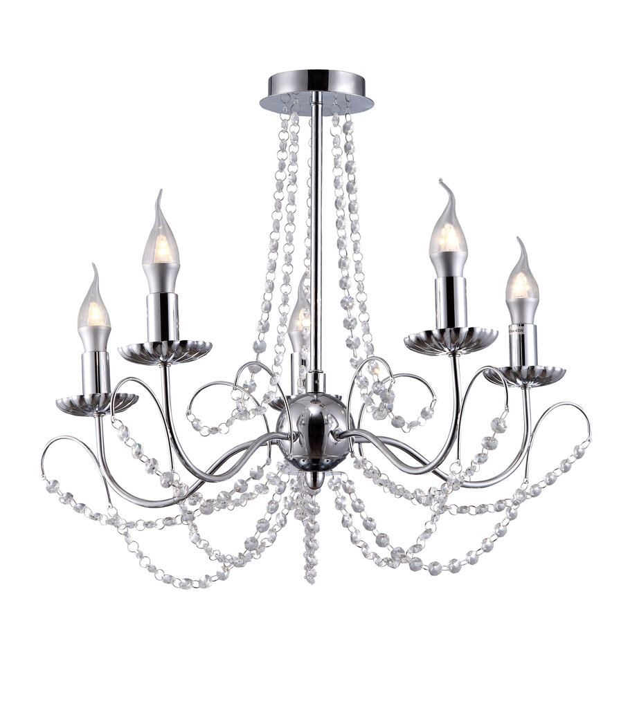 Piekāramā lampa G.LUX GS-9585-5 chrome cena un informācija | Lustras | 220.lv