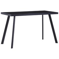 vidaXL virtuves galds, melns, 120x60x75 cm, rūdīts stikls cena un informācija | Virtuves galdi, ēdamgaldi | 220.lv