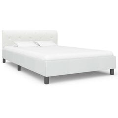 vidaXL gultas rāmis, balta mākslīgā āda, 140x200 cm cena un informācija | Gultas | 220.lv