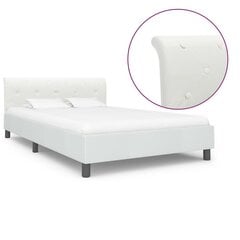 Кровать, искусственная кожа, 140 x 200 см, белый цена и информация | Кровати | 220.lv