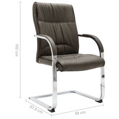 vidaXL konsoles biroja krēsls, pelēka mākslīgā āda цена и информация | Офисные кресла | 220.lv