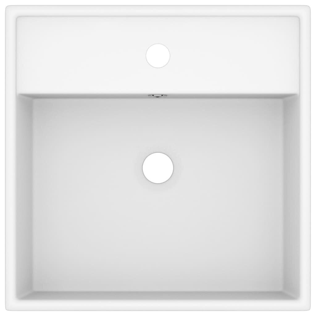 vidaXL izlietne, 41x41 cm, kvadrāta forma, matēta balta keramika cena un informācija | Izlietnes | 220.lv