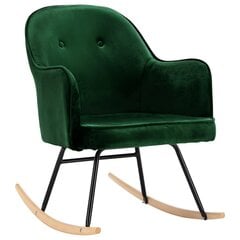 vidaXL šūpuļkrēsls, tumši zaļš samts цена и информация | Кресла в гостиную | 220.lv