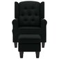 vidaXL masāžas krēsls ar kāju soliņu, melns audums цена и информация | Atpūtas krēsli | 220.lv