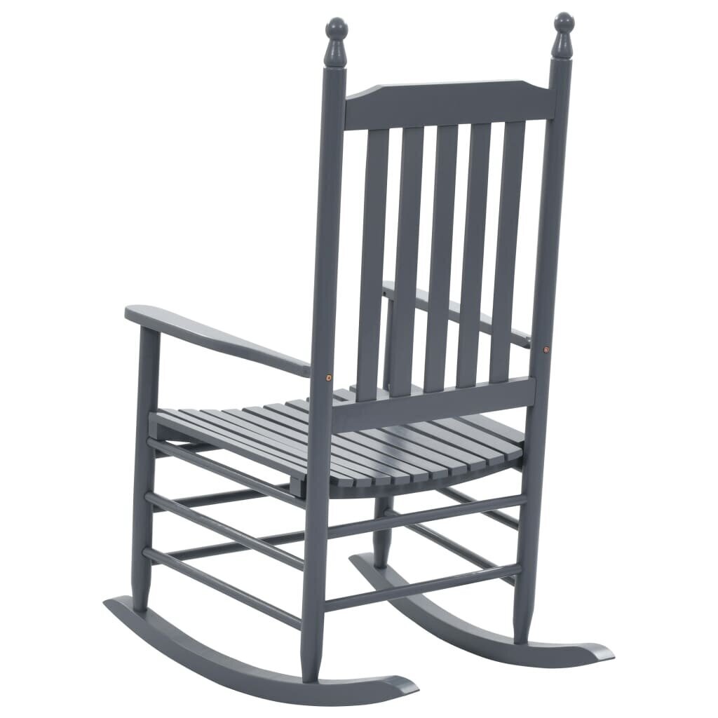 vidaXL šūpuļkrēsls ar izliektu sēdekli, pelēks, papeles koks cena un informācija | Atpūtas krēsli | 220.lv