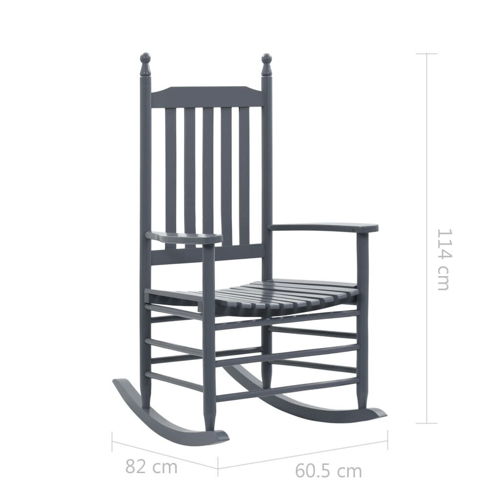 vidaXL šūpuļkrēsls ar izliektu sēdekli, pelēks, papeles koks цена и информация | Atpūtas krēsli | 220.lv