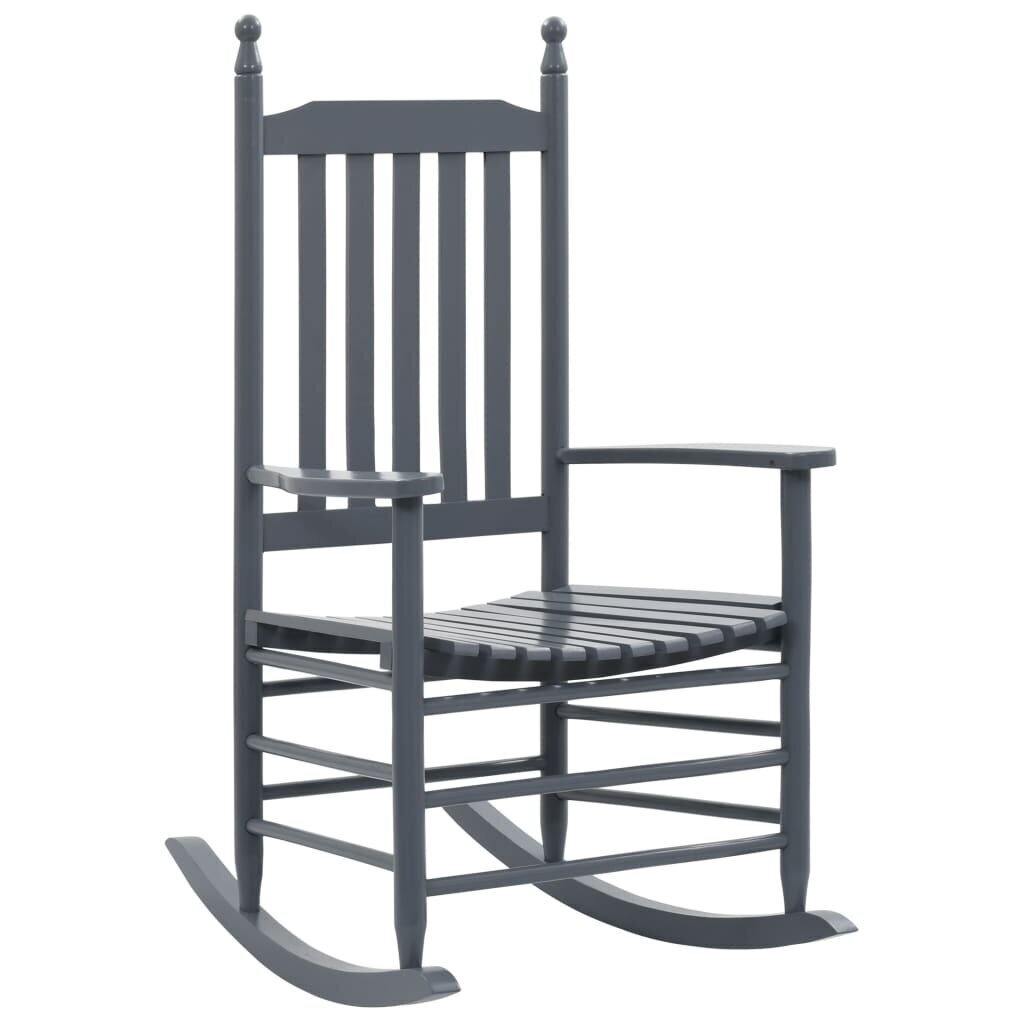 vidaXL šūpuļkrēsls ar izliektu sēdekli, pelēks, papeles koks цена и информация | Atpūtas krēsli | 220.lv