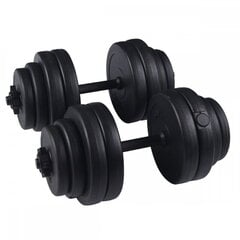 SportVida 2in1 GYM un Fitnesa Regulējama 6 svara disku Hantenes komplekts 2 * 6Kg (20kg) Melna (1) цена и информация | Гантели, гири, штанги | 220.lv