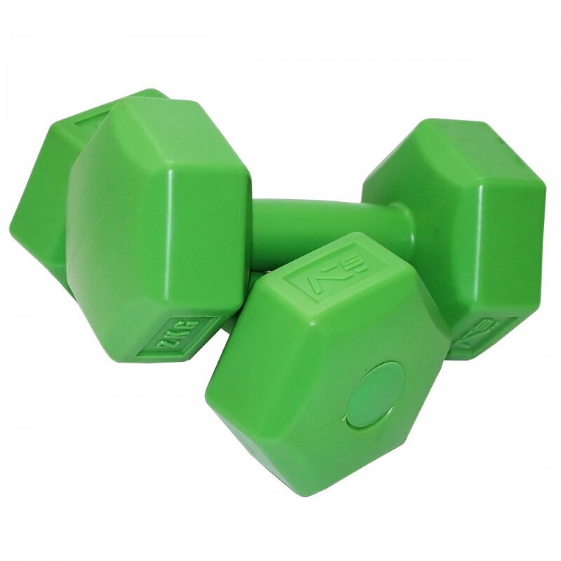 SportVida 2in1 GYM un Fitnesa Komforta Hexo formas Hantenes komplekts 2 * 2Kg Melna cena un informācija | Hanteles, svaru stieņi un diski | 220.lv