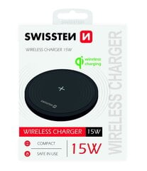 Swissten 15W Bezvadu lādētājs ar USB-C 1.5m kabeli Melns cena un informācija | Lādētāji un adapteri | 220.lv