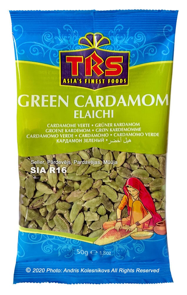 Kardamons - zaļais, Green Cardamom, TRS, 50 g cena un informācija | Garšvielas, garšvielu komplekti | 220.lv