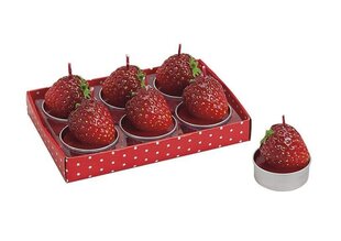 Tējas sveču komplekts Strawberry (6 gab.) cena un informācija | Sveces un svečturi | 220.lv