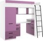 Divstāvu gulta Meblocross Smyk P, 80x200 cm, violeta/balta цена и информация | Bērnu gultas | 220.lv