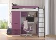 Divstāvu gulta Meblocross Smyk P, 80x200 cm, violeta/balta cena un informācija | Bērnu gultas | 220.lv
