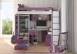 Divstāvu gulta Meblocross Smyk P, 80x200 cm, violeta/balta cena un informācija | Bērnu gultas | 220.lv