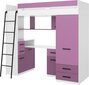 Divstāvu gulta Meblocross Smyk L, 80x200 cm, violeta/balta цена и информация | Bērnu gultas | 220.lv