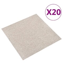 vidaXL paklājflīzes, 20 gab., 5 m², 50x50 cm, gaiši bēšas cena un informācija | Paklāji | 220.lv