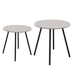 Sānu galdiņi ar granīta imitācijas galda virsmu (2 gab.) cena un informācija | Žurnālgaldiņi | 220.lv