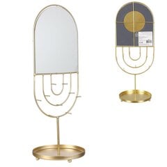 Rotaslietu statīvs zelta krāsā ar spoguli, 41 cm cena un informācija | Spoguļi | 220.lv