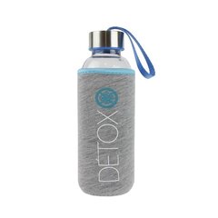 Стеклянная бутылка для воды в неопреновом чехле Detox 400мл цена и информация | Фляги для воды | 220.lv