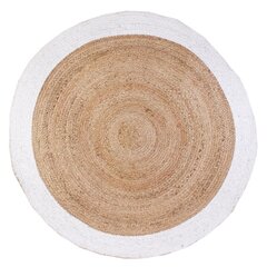 Apaļš džutas paklājiņš Jute bord blanc, 120 cm cena un informācija | Paklāji | 220.lv