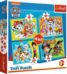 Puzles Trefil Paw Patrol 4 puzles komplekts „Ķepu patruļa“ cena un informācija | Puzles, 3D puzles | 220.lv