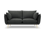 Divvietīgs dīvāns Milo Casa Elio, tumši pelēks/zeltainas krāsas