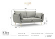 Divvietīgs dīvāns Milo Casa Elio, gaiši pelēks/zeltainas krāsas cena un informācija | Dīvāni | 220.lv