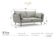 Divvietīgs dīvāns Milo Casa Elio, gaiši pelēks цена и информация | Dīvāni | 220.lv