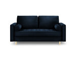 Divvietīgs dīvāns Milo Casa Santo, zils/zelta krāsas