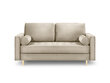 Divvietīgs dīvāns Milo Casa Santo, smilškrāsas/zelta krāsas cena un informācija | Dīvāni | 220.lv