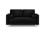 Divvietīgs dīvāns Milo Casa Santo, melns/zelta krāsas
