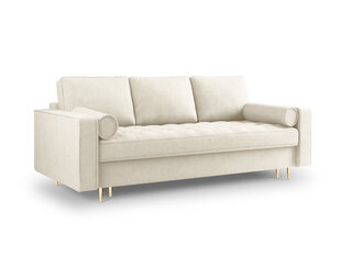 Trīsvietīgs dīvāns Milo Casa Santo 1, gaišas smilškrāsas/zelta krāsas cena un informācija | Dīvāni | 220.lv