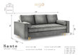 Dīvāns Milo Casa Santo, sarkans/zeltainas krāsas cena un informācija | Dīvāni | 220.lv
