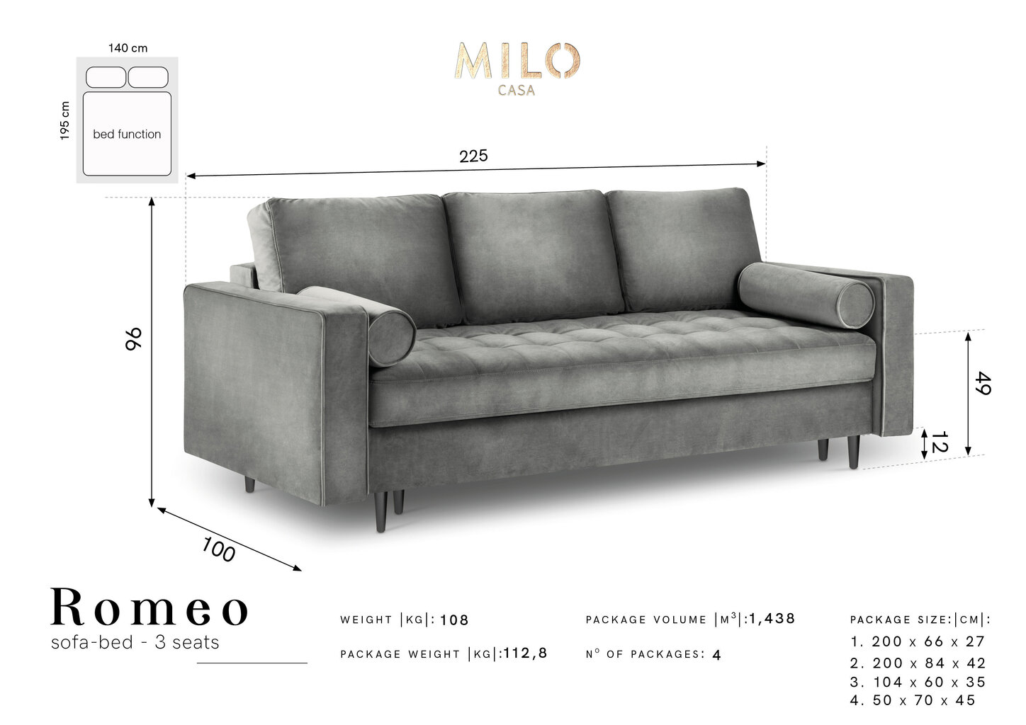 Dīvāns Milo Casa Santo, smilškrāsas цена и информация | Dīvāni | 220.lv