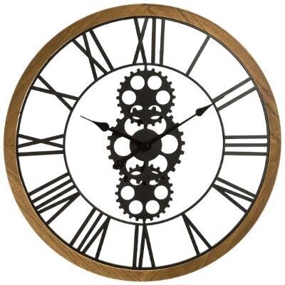 Sienas pulkstenis metāla/koka Vintage, 70 cm цена и информация | Oriģināli pulksteņi | 220.lv